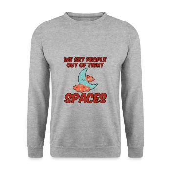 We Get People Out Of Tight Spaces 4 - Unisex Pullover - Weißgrau meliert - Vorne - Alina (178cm) & Michal (187cm)