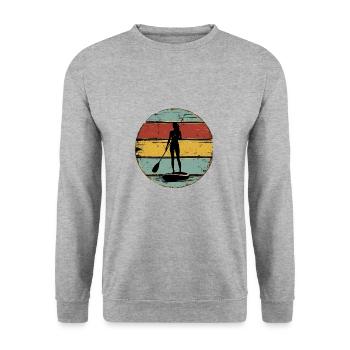 Standup Paddle 3 - Unisex Pullover - Weißgrau meliert - Vorne - Alina (178cm) & Michal (187cm)