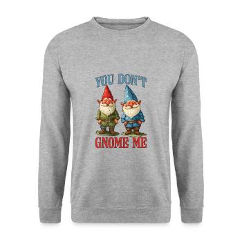Tu ne me gnomes pas 12 - Sweat-shirt Unisexe - gris chiné - Devant - Alina (178cm) & Michal (187cm)