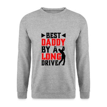Best Daddy By A Long Drive - Unisex Pullover - Weißgrau meliert - Vorne - Alina (178cm) & Michal (187cm)