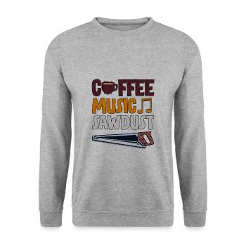 Coffee Music Sawdust 4 - Unisex Sweatshirt - salt & pepper - Front - Alina (178cm) & Michal (187cm)
