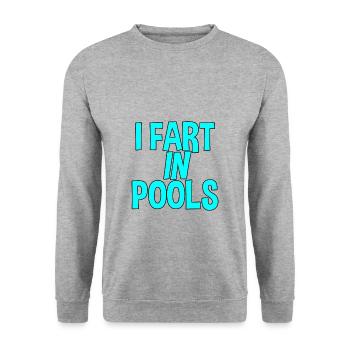 Je pète dans les piscines - Sweat-shirt Unisexe - gris chiné - Devant - Alina (178cm) & Michal (187cm)