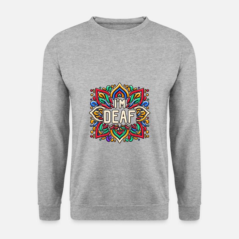 I'm Deaf 43 - Unisex Pullover - Weißgrau meliert