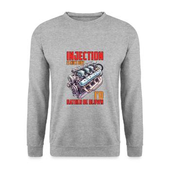 L’injection est agréable mais je préfère être soufflé 16 - Sweat-shirt Unisexe - gris chiné - Devant - Alina (178cm) & Michal (187cm)