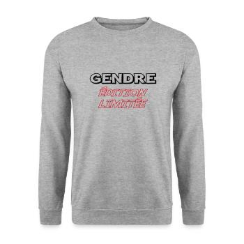 GENDRE édition limitée - Sweat-shirt Unisexe - gris chiné - Devant - Alina (178cm) & Michal (187cm)