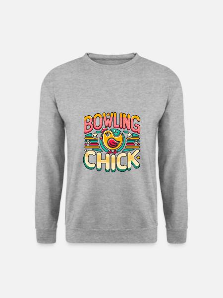 Bowling Chick 17 - Unisex Pullover - Weißgrau meliert