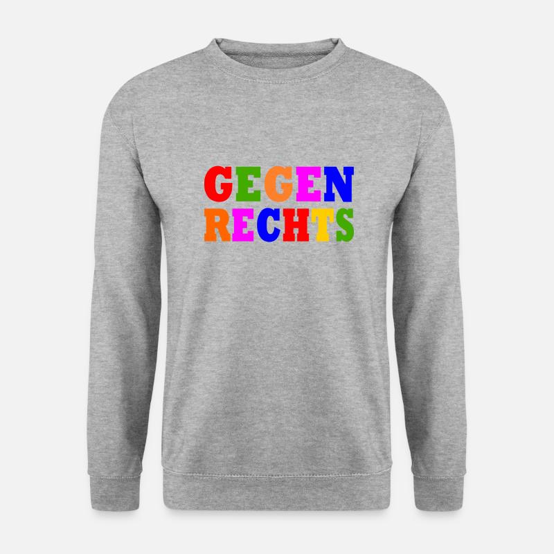 Gegen rechts - Unisex Pullover - Weißgrau meliert