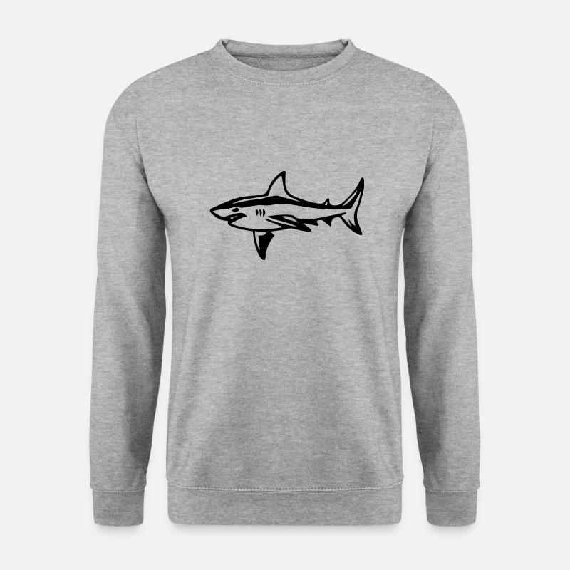 Hai - Unisex Pullover - Weißgrau meliert