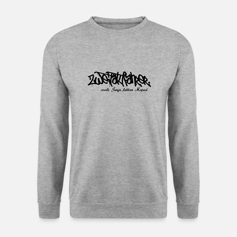 Zweitaktfahrer // Schriftzug - Unisex Pullover - Weißgrau meliert