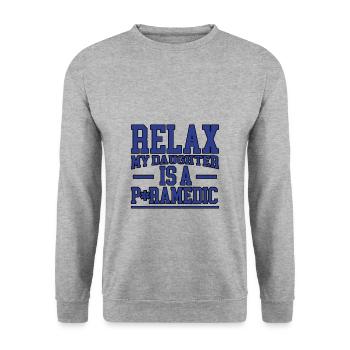 Relax My Daughter Is A Paramedic 2 - Sweat-shirt Unisexe - gris chiné - Devant - Alina (178cm) & Michal (187cm)