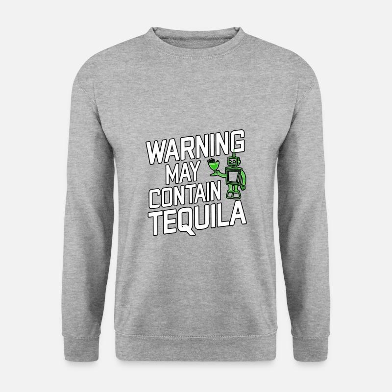 Warning May Contain Tequila 18 - Unisex Pullover - Weißgrau meliert