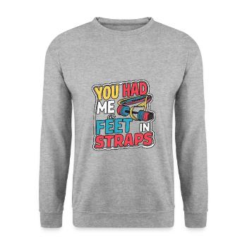 You Had Me At Feet In Straps 57 - Unisex Pullover - Weißgrau meliert - Vorne - Alina (178cm) & Michal (187cm)