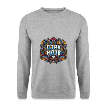 Dork Mode 8 - Unisex Pullover - Weißgrau meliert - Vorne - Alina (178cm) & Michal (187cm)