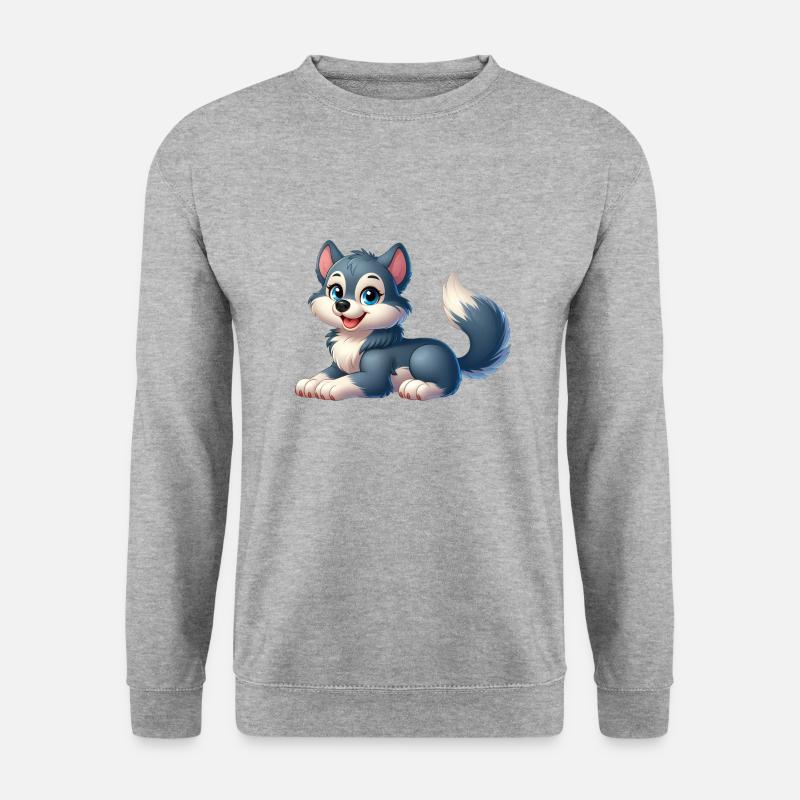 Wolf - Unisex Pullover - Weißgrau meliert