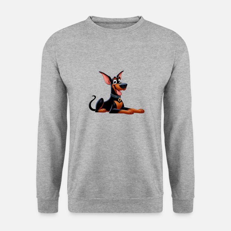 Dobermann - Unisex Pullover - Weißgrau meliert
