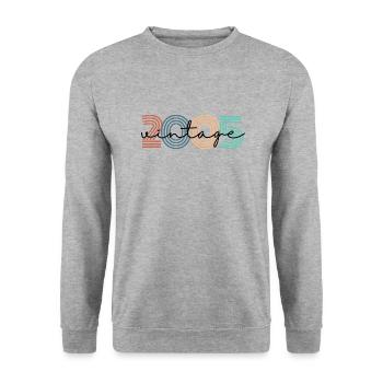 2005 vintage rétro - Sweat-shirt Unisexe - gris chiné - Devant - Alina (178cm) & Michal (187cm)
