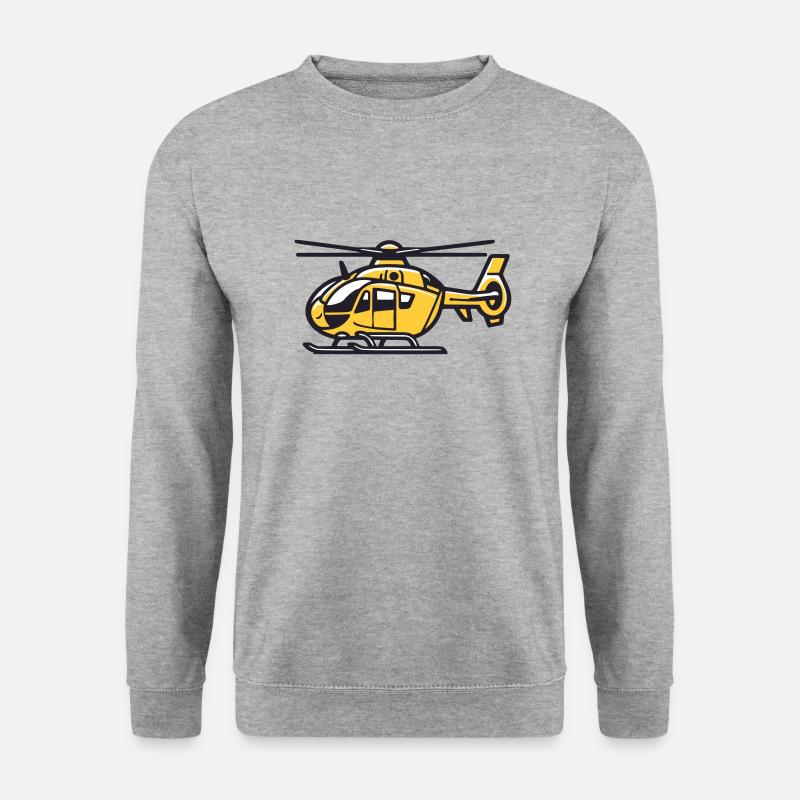 Rettungshubschrauber - Unisex Pullover - Weißgrau meliert