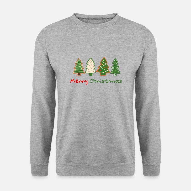 Merry Christmas 4 tree - Unisex Pullover - Weißgrau meliert