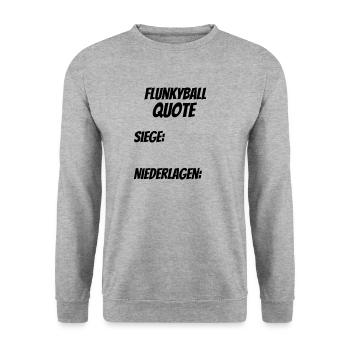 Flunkyball Statistik Shirt für's Festival - Unisex Pullover - Weißgrau meliert - Vorne - Alina (178cm) & Michal (187cm)