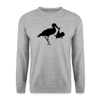 Baby and Stork - Unisex Sweatshirt - salt & pepper - Front - Alina (178cm) & Michal (187cm)