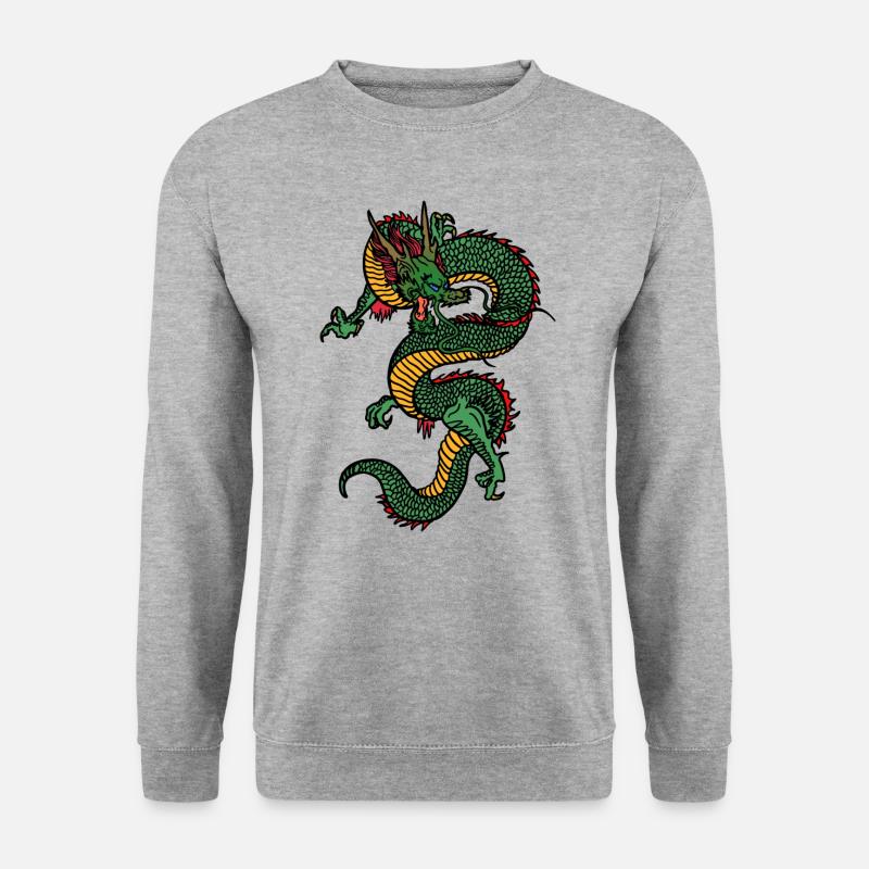 Drache - bestes mythisches Tier - Unisex Pullover - Weißgrau meliert