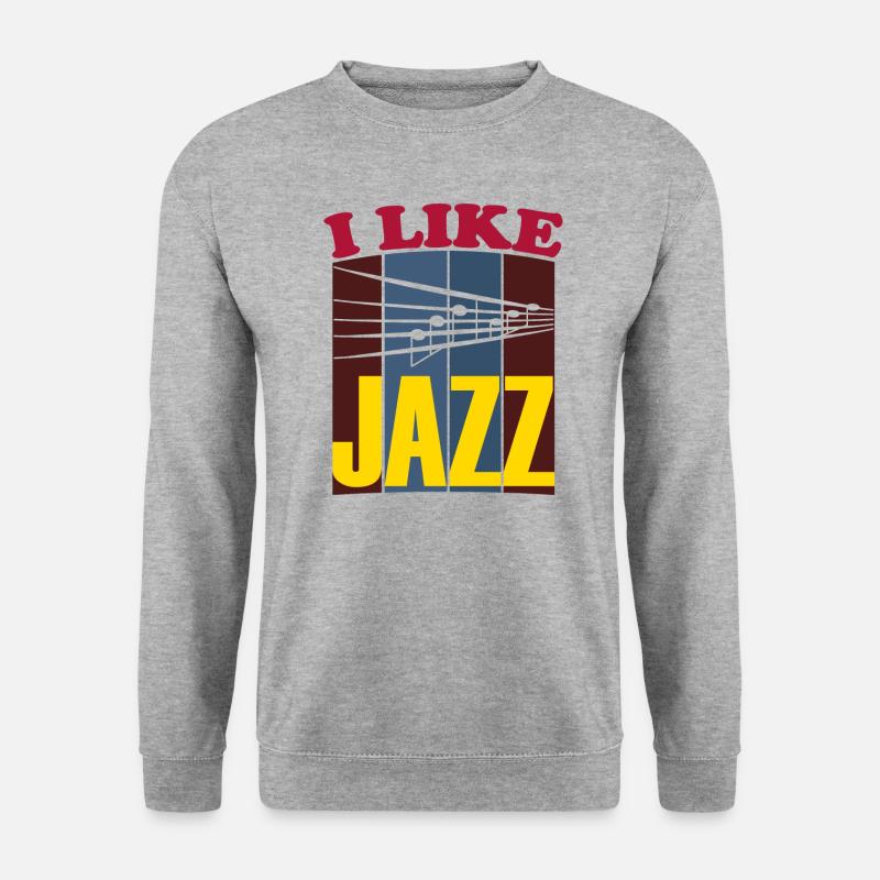 I like Jazz white - Unisex Pullover - Weißgrau meliert