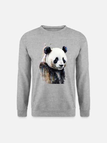 Aquarelles Panda - Sweat-shirt Unisexe - gris chiné