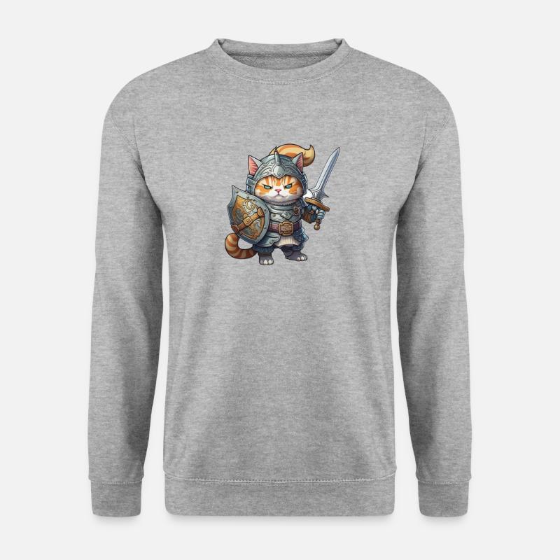 TAPFERE KATZE - Unisex Pullover - Weißgrau meliert