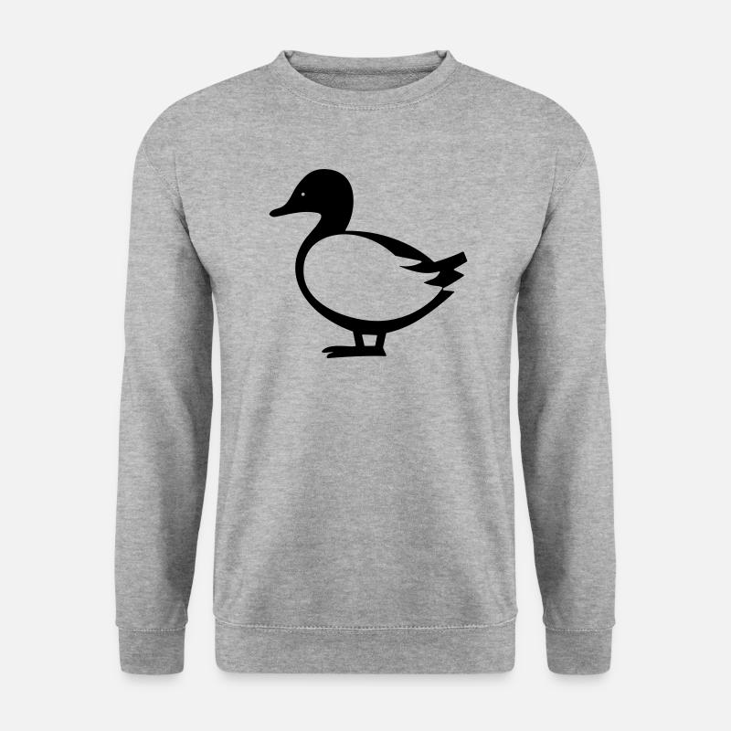 Ente - Unisex Pullover - Weißgrau meliert