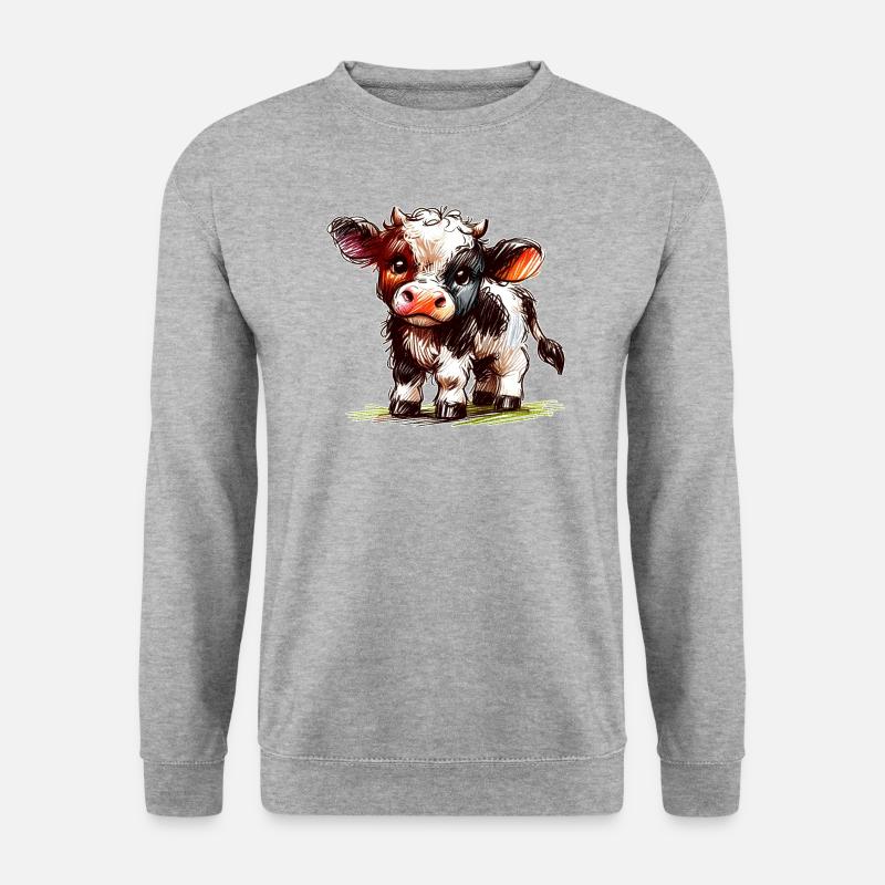 Kalb - Unisex Pullover - Weißgrau meliert