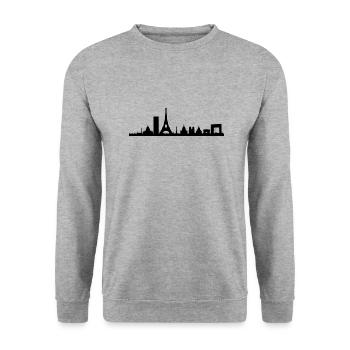Silhouette Paris - Sweat-shirt Unisexe - gris chiné - Devant - Alina (178cm) & Michal (187cm)