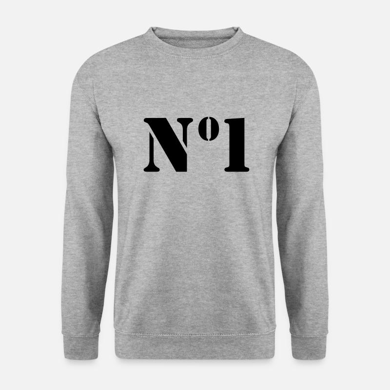 Nummer 1 - Unisex Pullover - Weißgrau meliert
