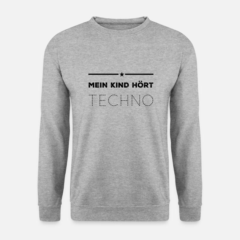 Techno Fan - Unisex Pullover - Weißgrau meliert