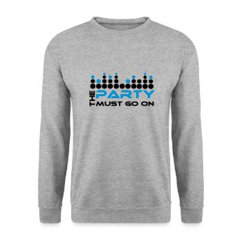 The Party Must Go On - Unisex Pullover - Weißgrau meliert - Vorne - Alina (178cm) & Michal (187cm)