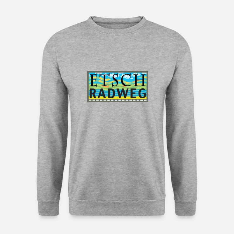 Etsch-Radweg - Unisex Pullover - Weißgrau meliert