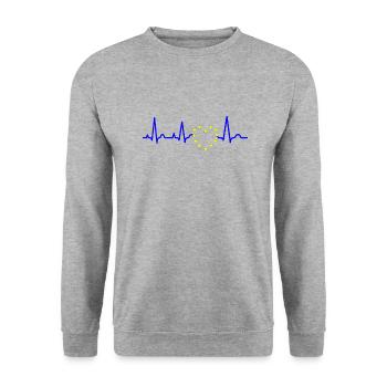 Pulse of Europe, Vote for Europe, Go Vote! - Unisex Sweatshirt - salt & pepper - Front - Alina (178cm) & Michal (187cm)