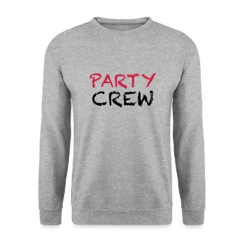 Party Crew - Unisex Pullover - Weißgrau meliert - Vorne - Alina (178cm) & Michal (187cm)