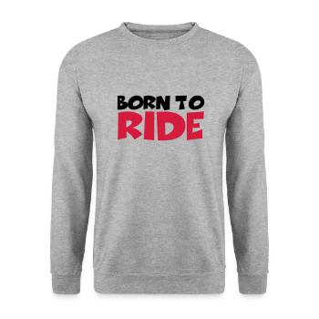Born to ride - Unisex Pullover - Weißgrau meliert - Vorne - Alina (178cm) & Michal (187cm)