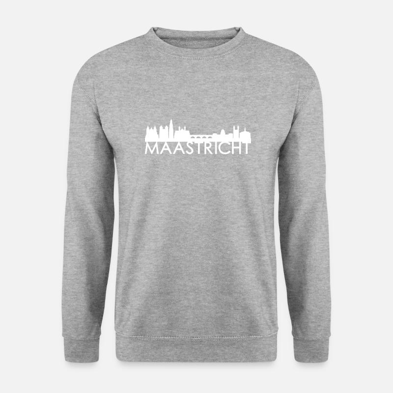 Maastricht Niederlande Skyline Geschenk Idee - Unisex Pullover - Weißgrau meliert