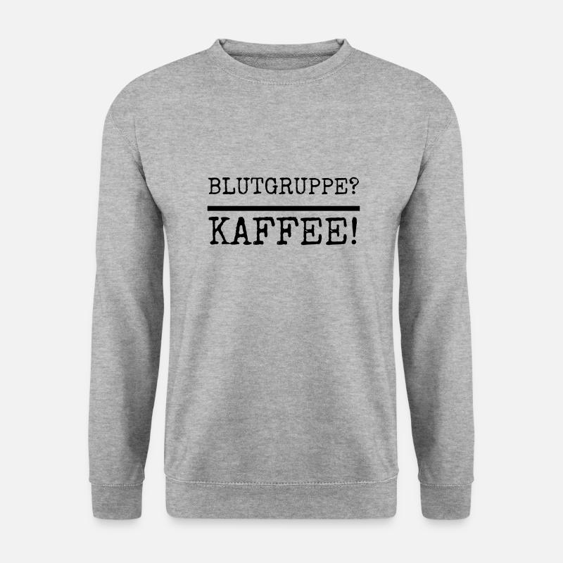 Kaffee - Blutgruppe Kaffee - Unisex Pullover - Weißgrau meliert