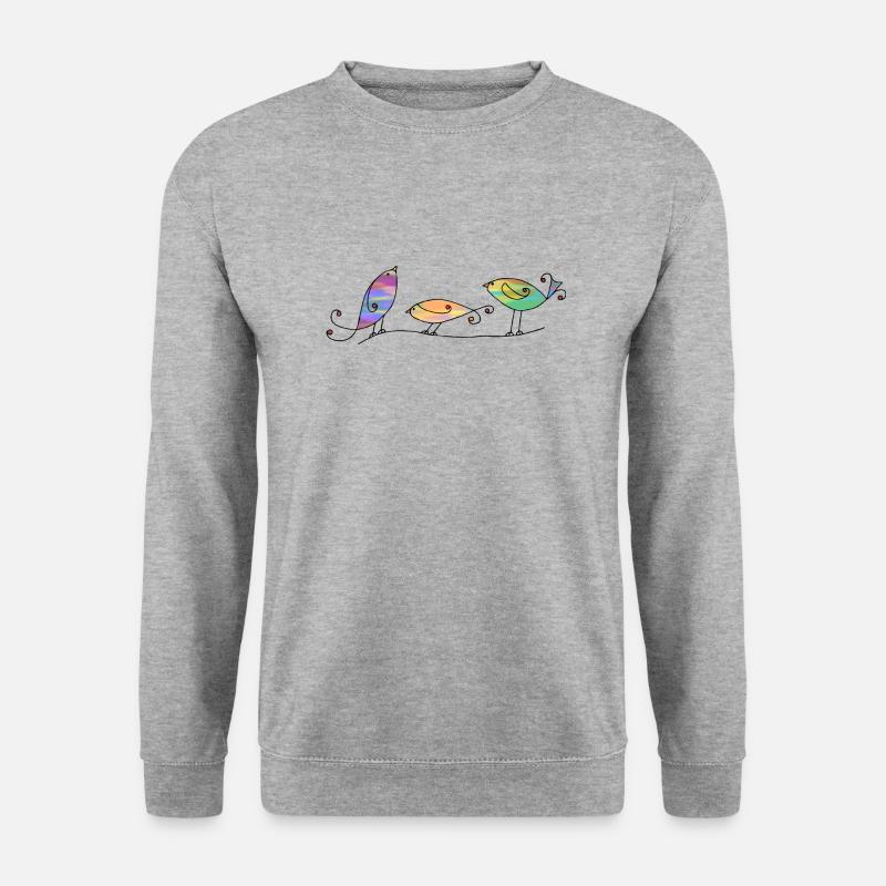 Die Vögel - Unisex Pullover - Weißgrau meliert