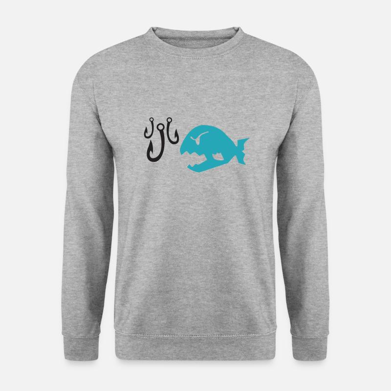 mad fish - Unisex Pullover - Weißgrau meliert