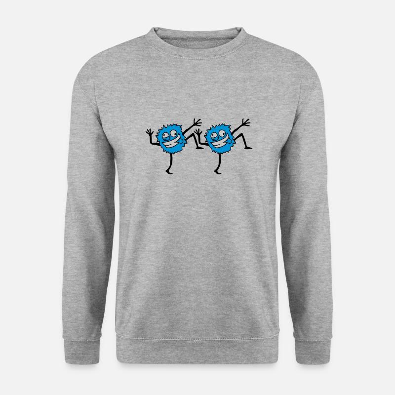 2 tanzende Monster - Unisex Pullover - Weißgrau meliert