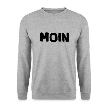 moin moin - Unisex Pullover - Weißgrau meliert - Vorne - Alina (178cm) & Michal (187cm)