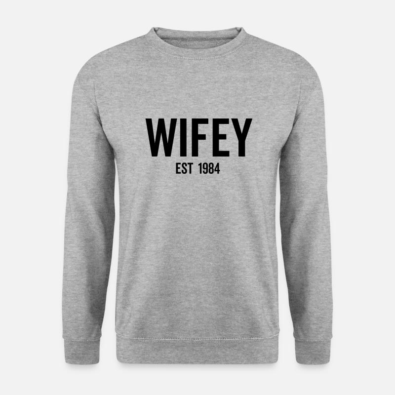 Wifey Est 1984 - Unisex Pullover - Weißgrau meliert