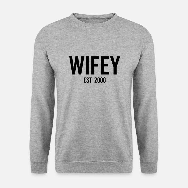 Wifey Est 2008 - Unisex Pullover - Weißgrau meliert