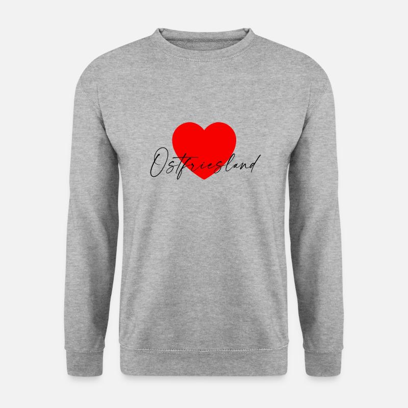 i Love Ostfriesland - Unisex Pullover - Weißgrau meliert