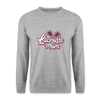 Lacrosse Sport Mutter Mama I Geschenk - Unisex Pullover - Weißgrau meliert - Vorne - Alina (178cm) & Michal (187cm)