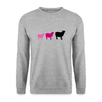 sheep family - Unisex Sweatshirt - salt & pepper - Front - Alina (178cm) & Michal (187cm)