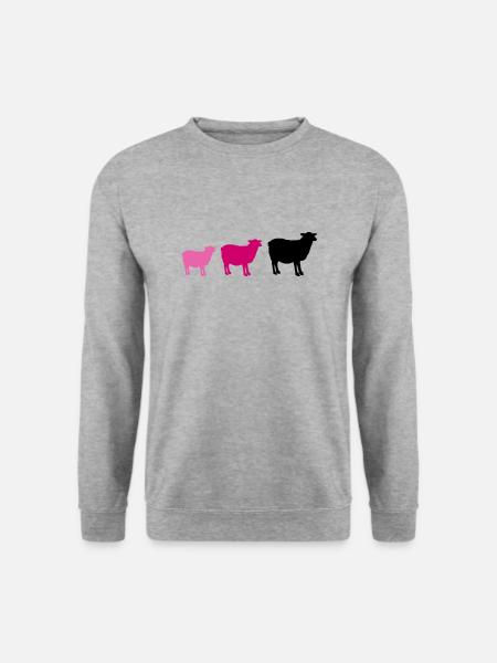 sheep family - Unisex Pullover - Weißgrau meliert